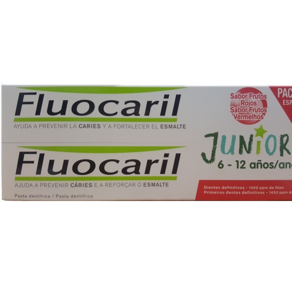 Fluocaril Junior 6-13 Años Frutos Rojos 2x75 ml Promo